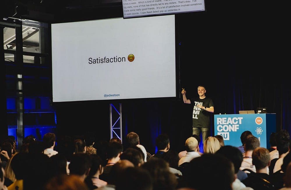 Jed speaking at ReactConfAU
